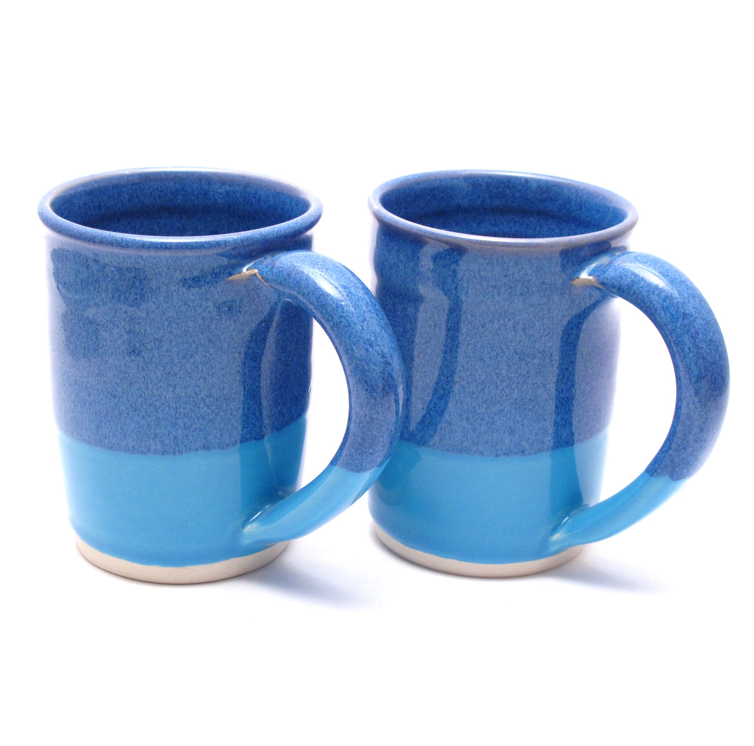 Pair of Blue and Aqua Large Mugs