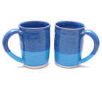 Pair of Blue and Aqua Large Mugs