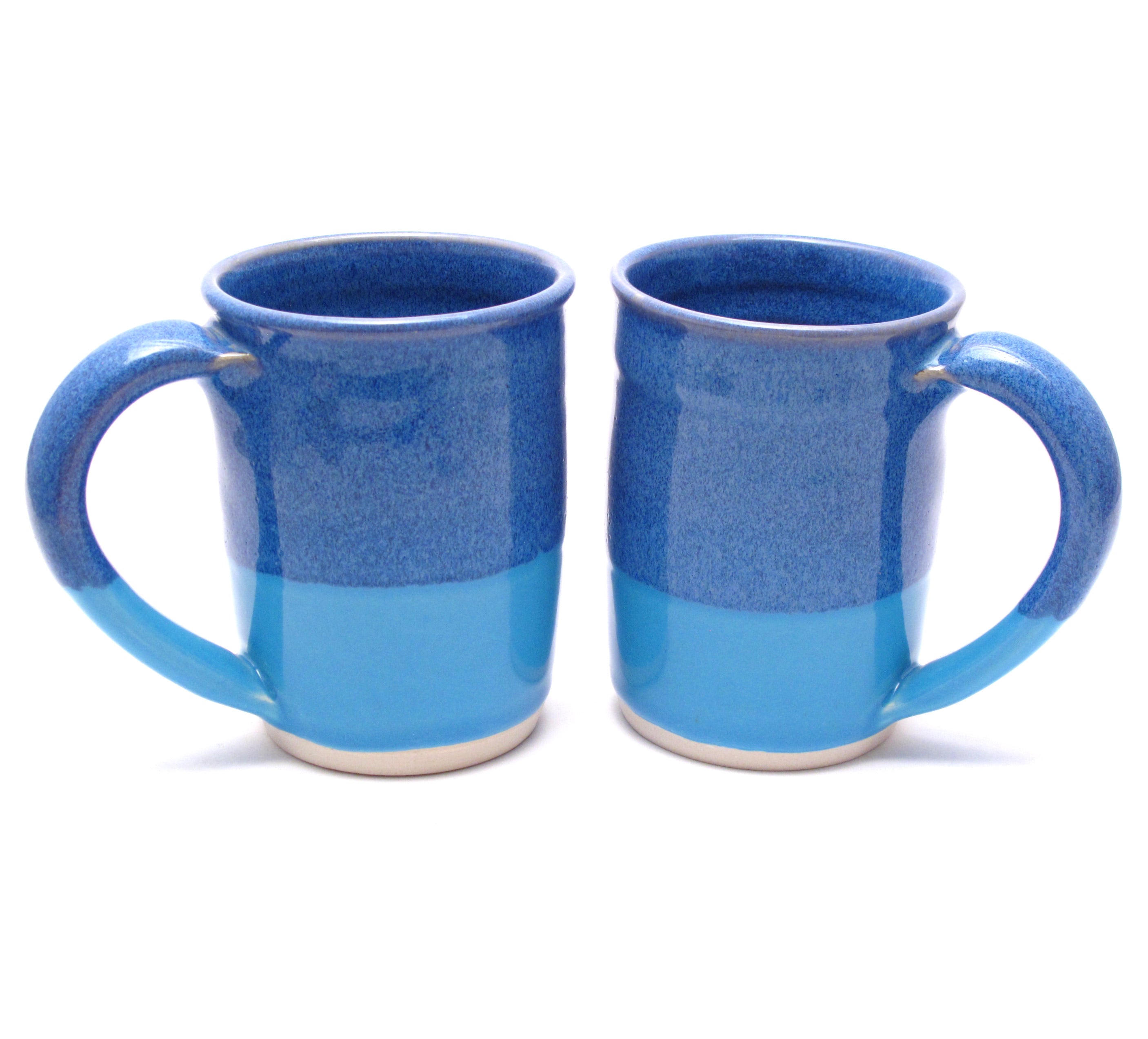 Pair of Blue and Aqua Large Mugs