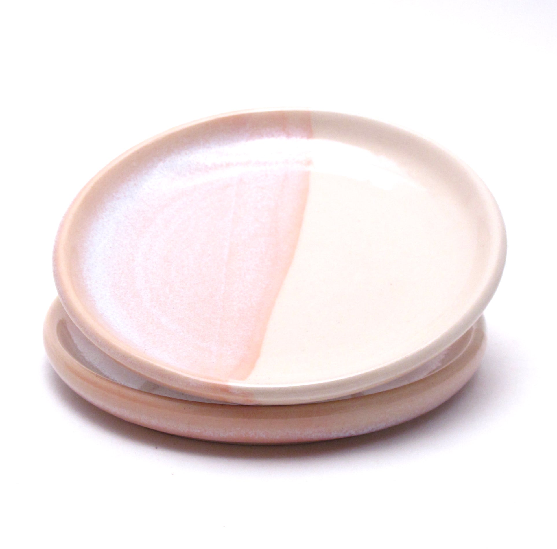 Pair of Pink and White Dessert Dishes
