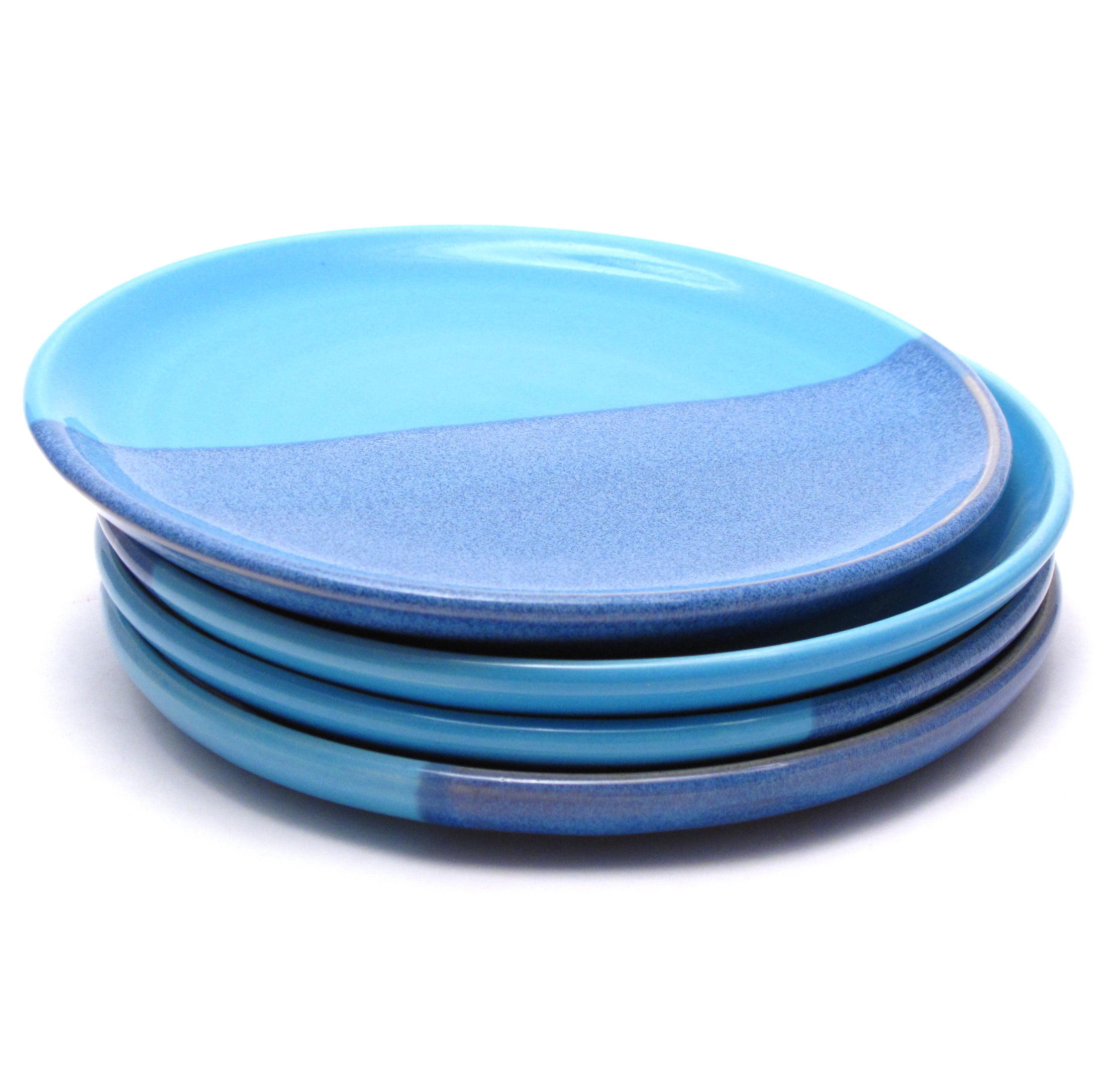 Set of 4 Blue and Aqua Side Plates