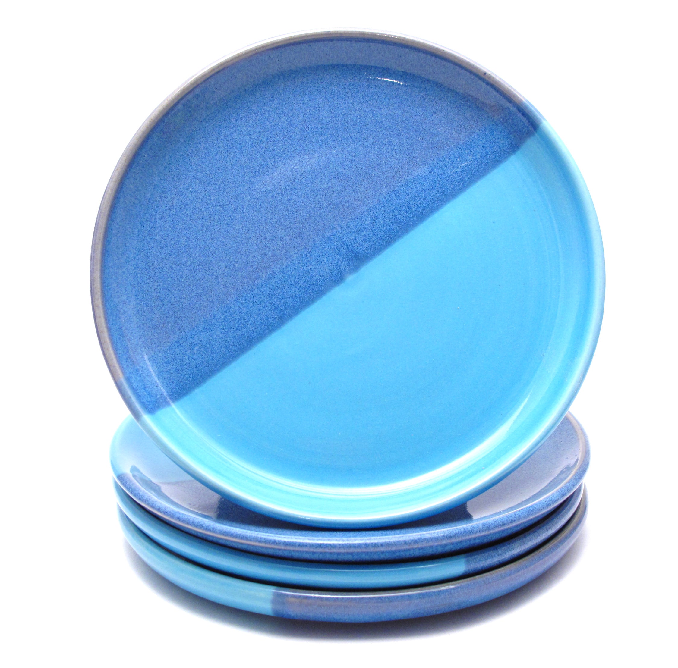 Set of 4 Blue and Aqua Side Plates