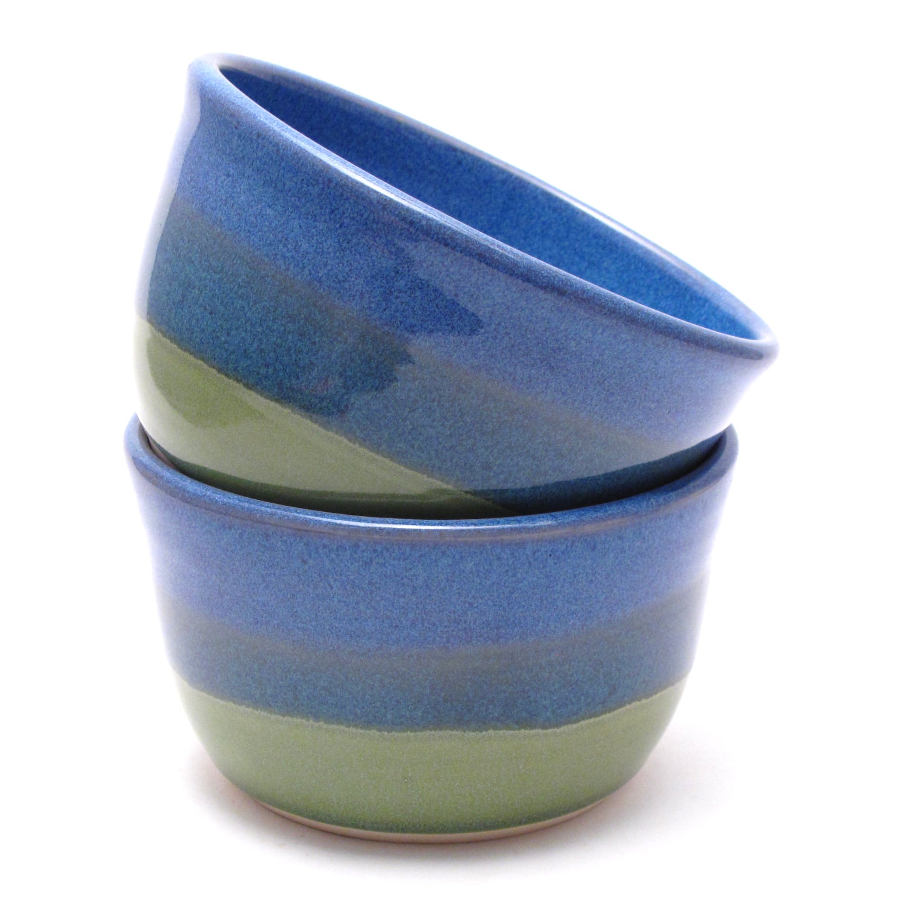 Pair of Blue and Green Ramen Bowls