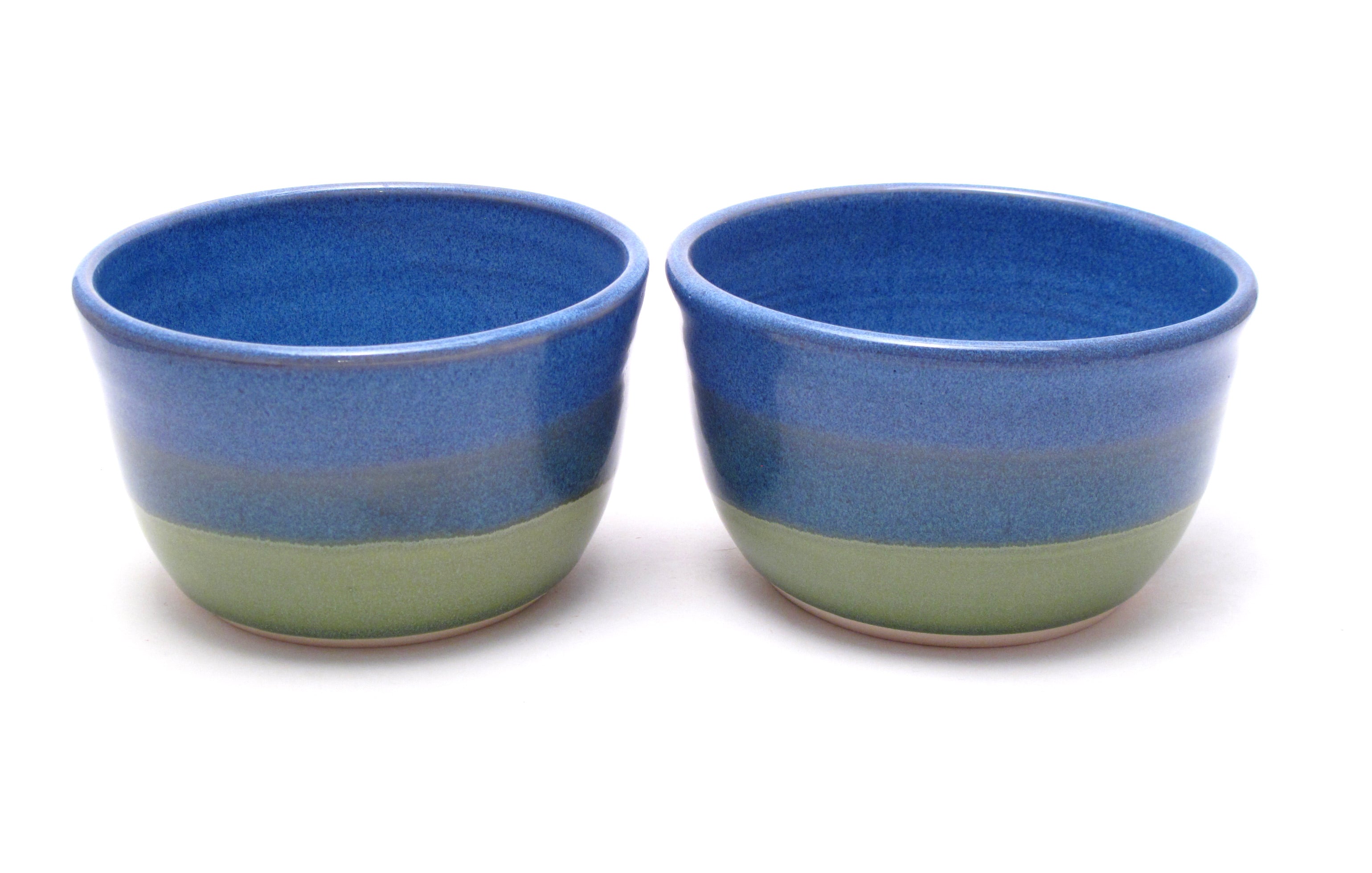 Pair of Blue and Green Ramen Bowls