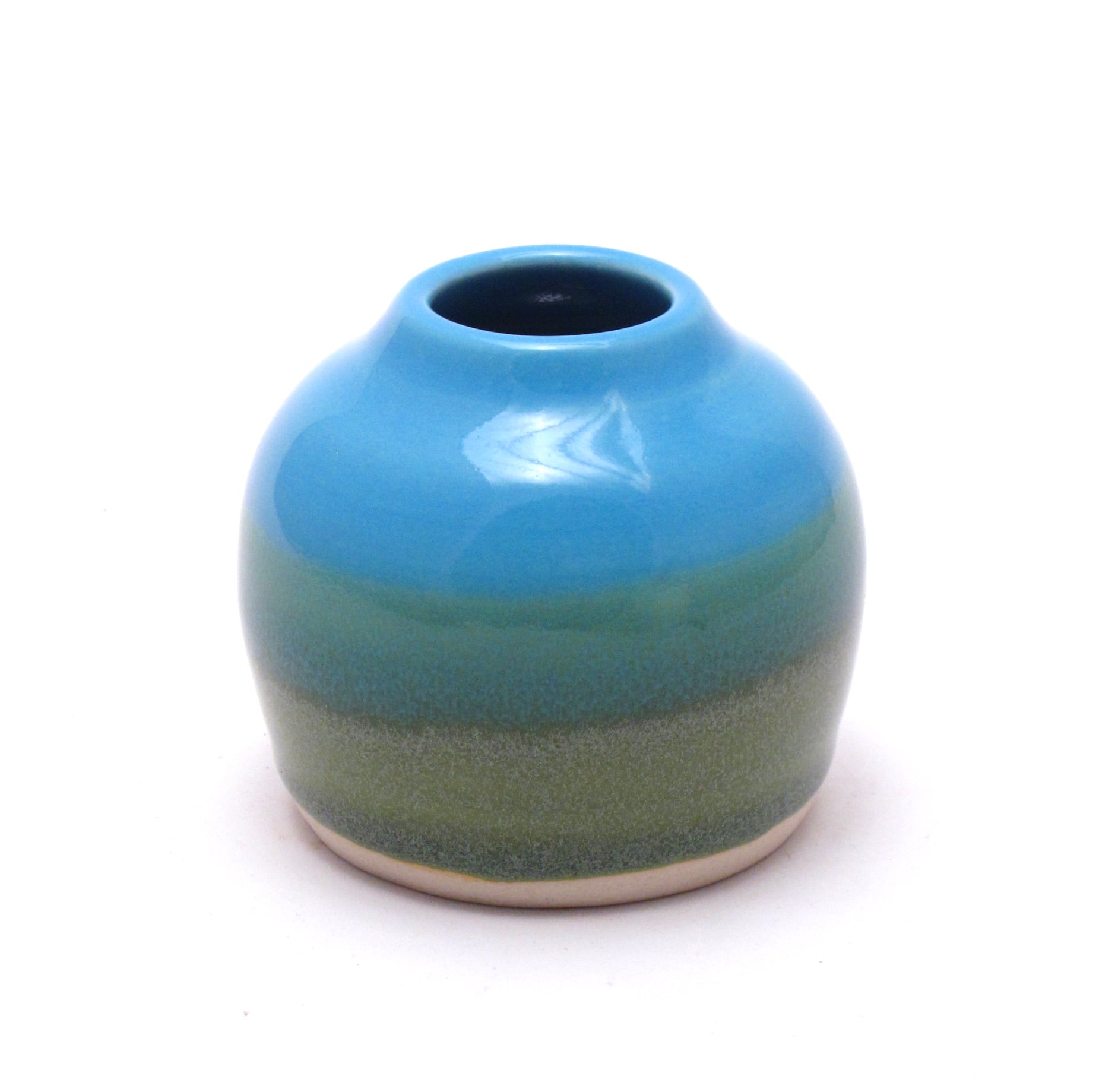 Aqua and Green Ikebana Vase
