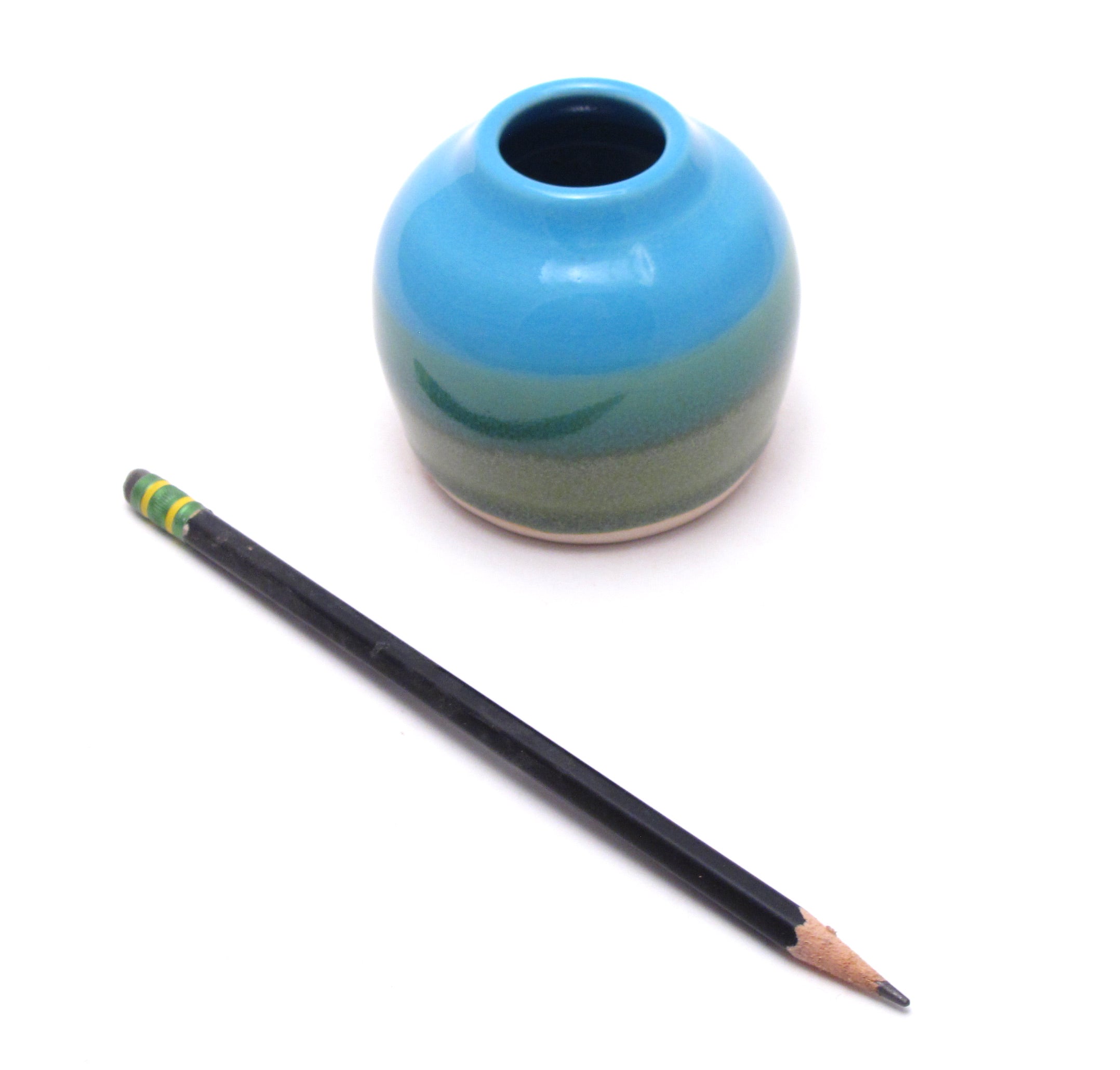 Aqua and Green Ikebana Vase
