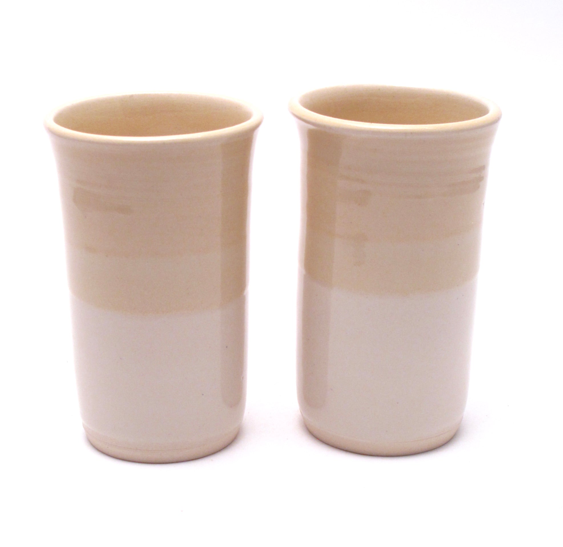 Pair of Yellow and White Tumblers