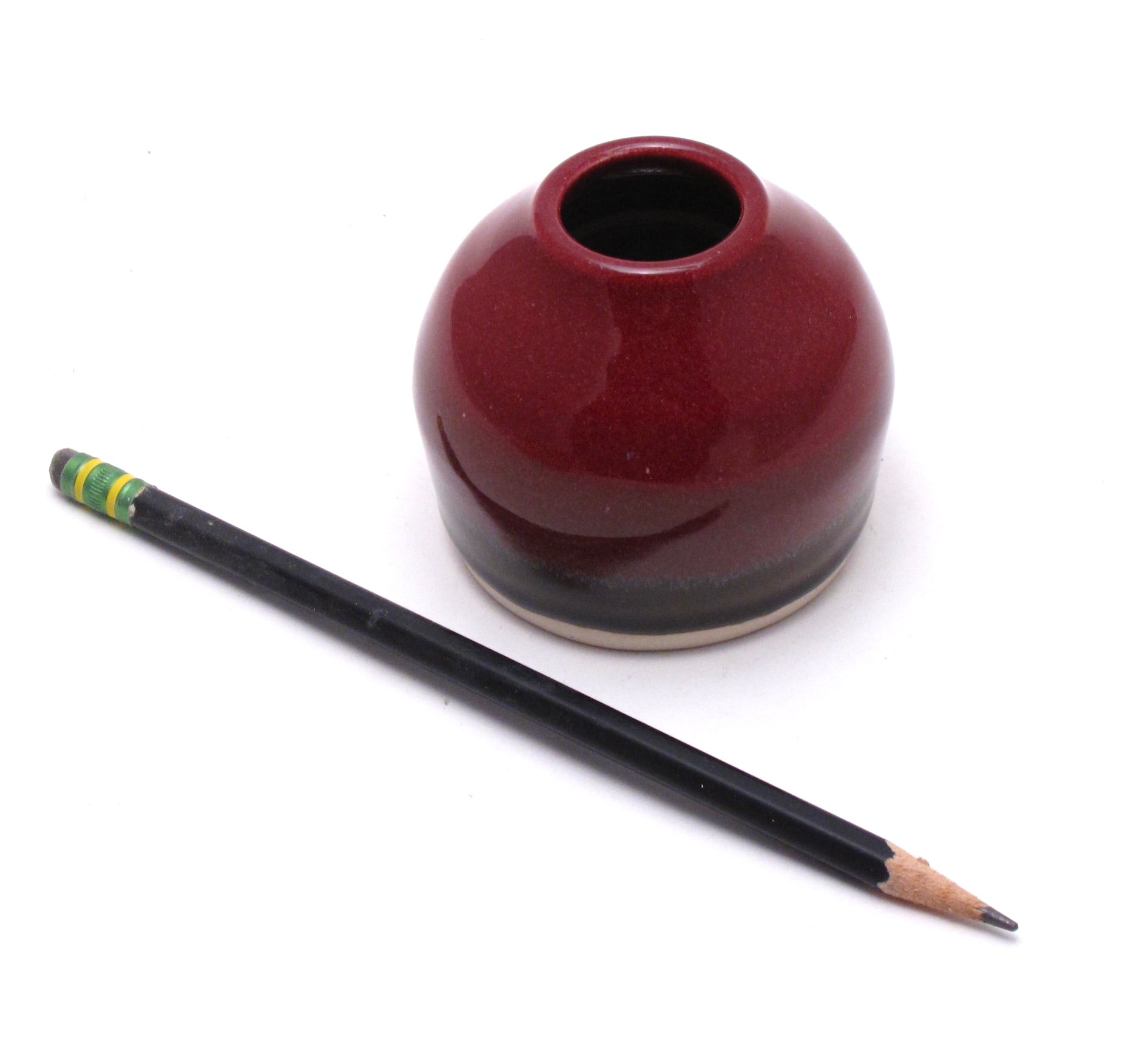 Raspberry and Stone Ikebana Vase