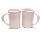 Pair of Pink and White Large Mugs