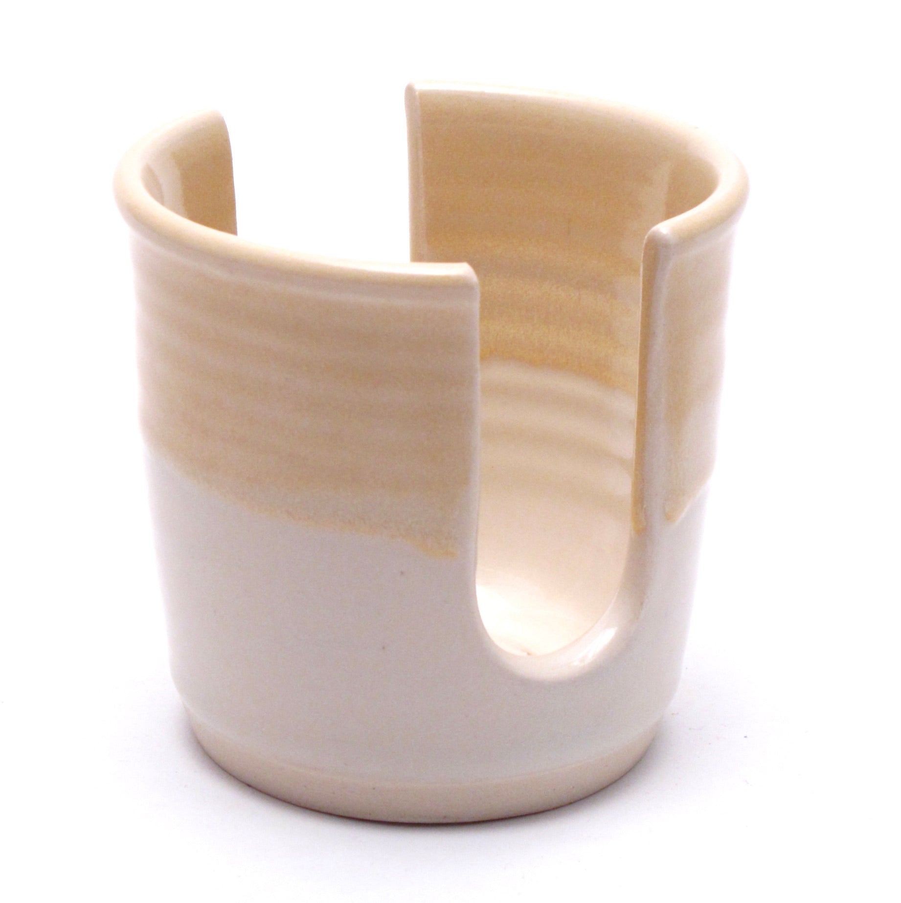 Yellow and White Sponge Holder