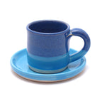 Blue and Aqua Cup and Saucer