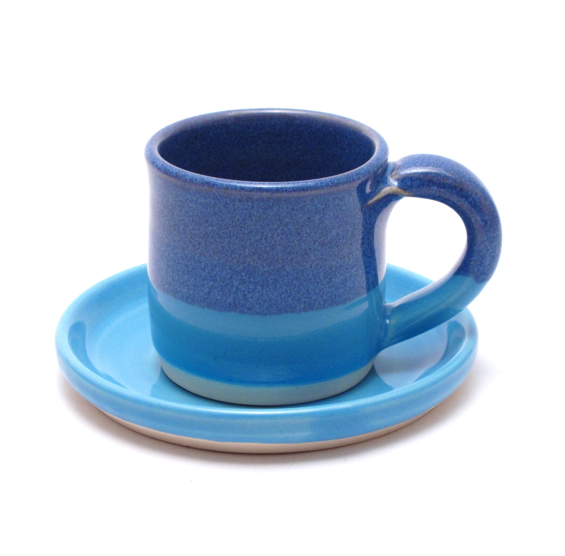Blue and Aqua Cup and Saucer