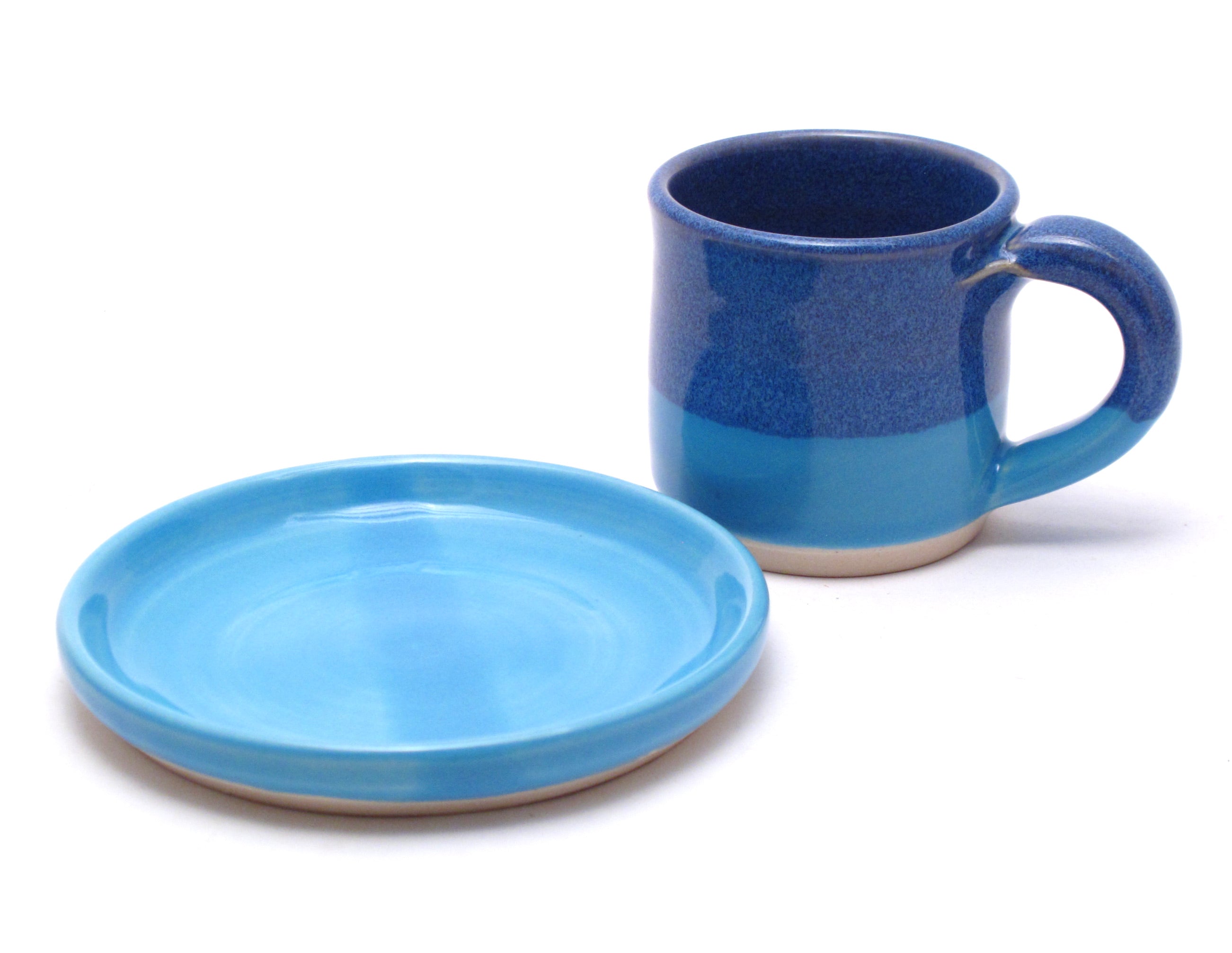 Blue and Aqua Cup and Saucer