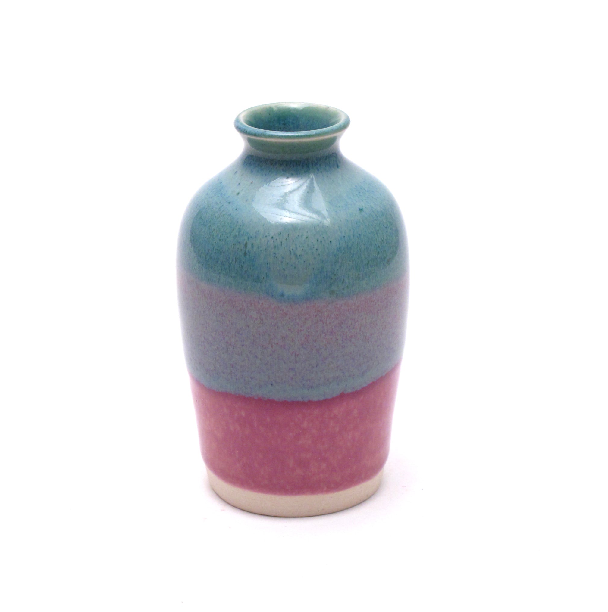 Teal and Lilac Bud Vase