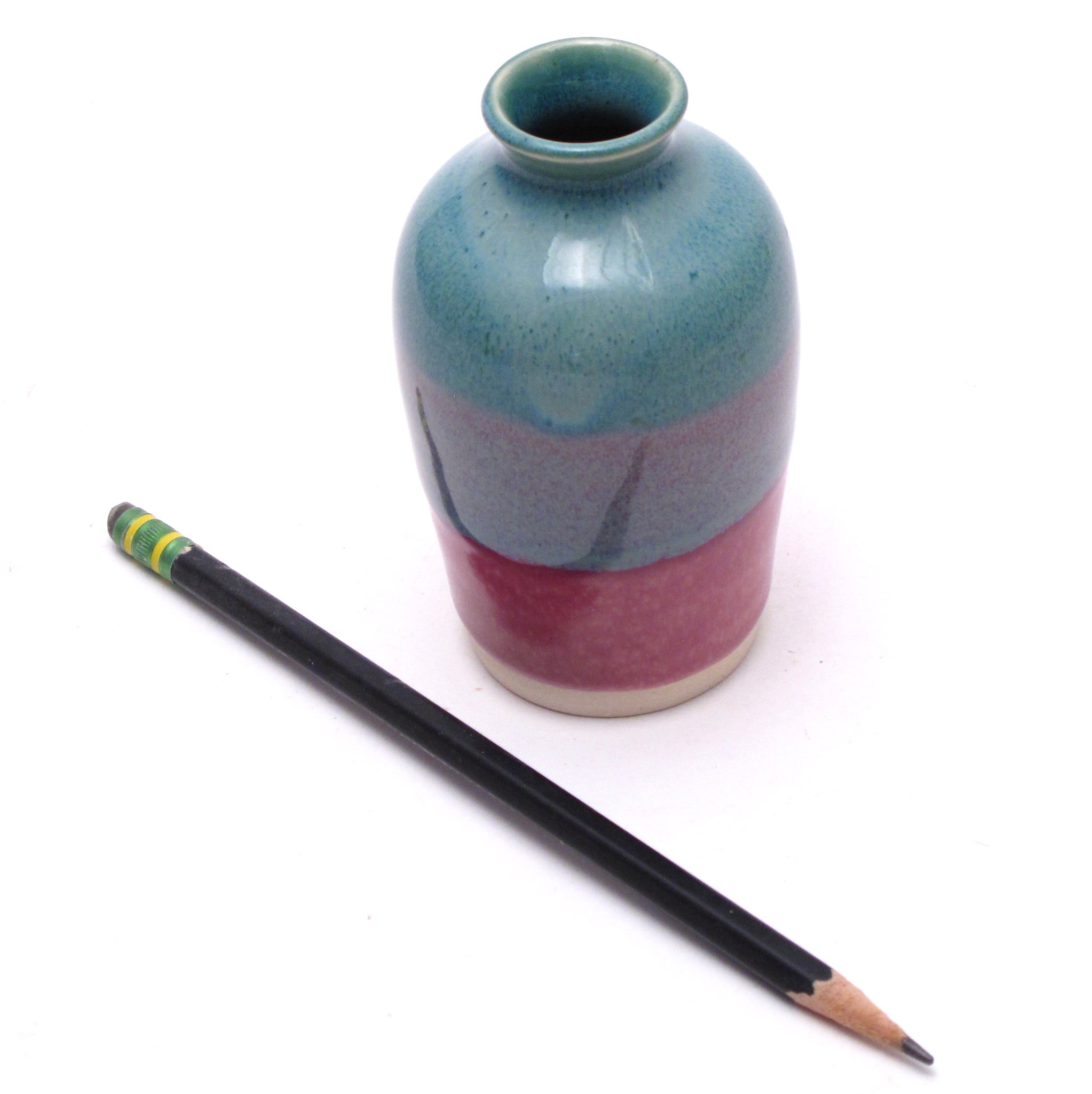 Teal and Lilac Bud Vase