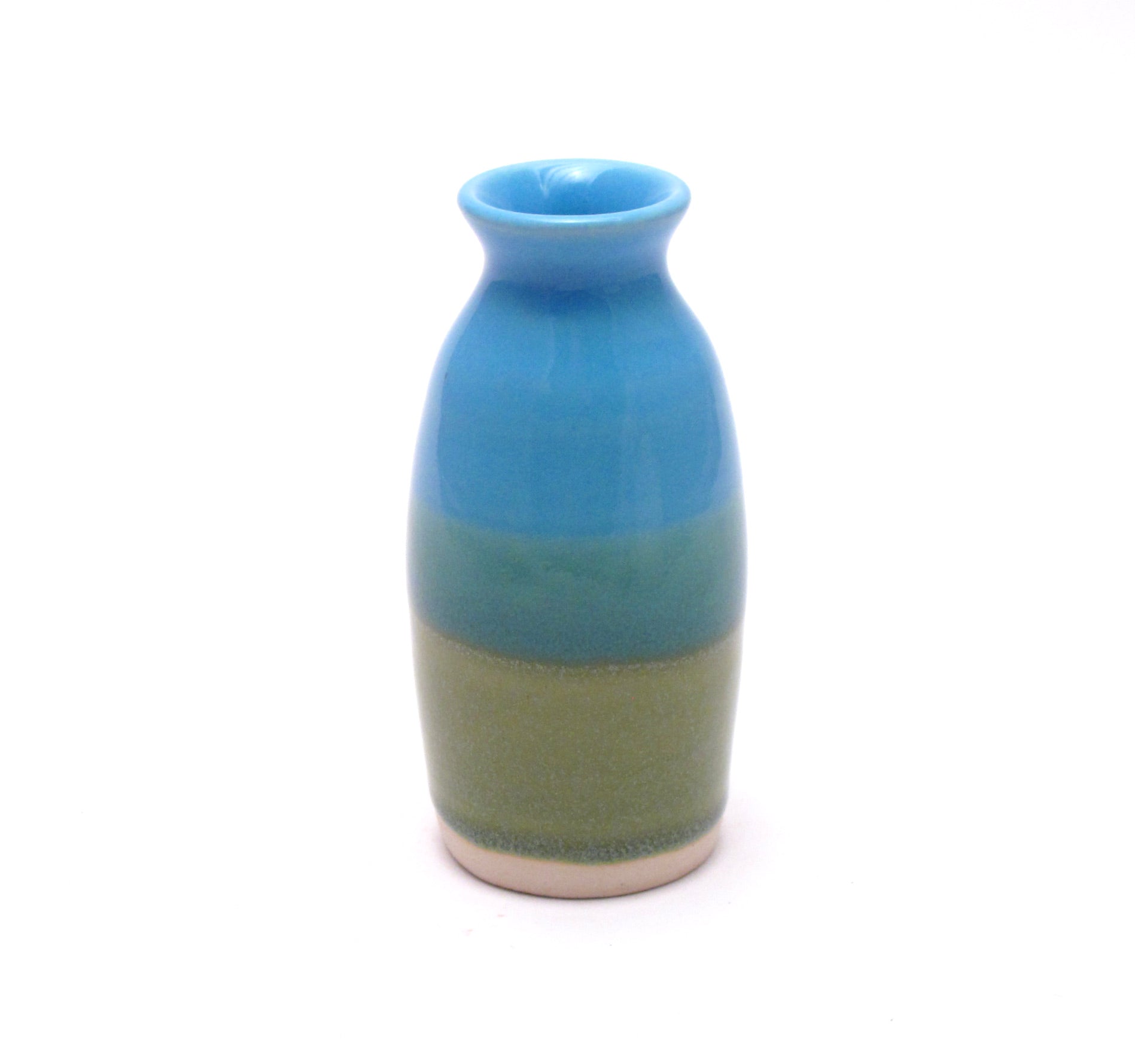 Aqua and Green Bud Vase