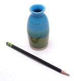 Aqua and Green Bud Vase