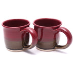 Pair of Raspberry and Stone Mugs