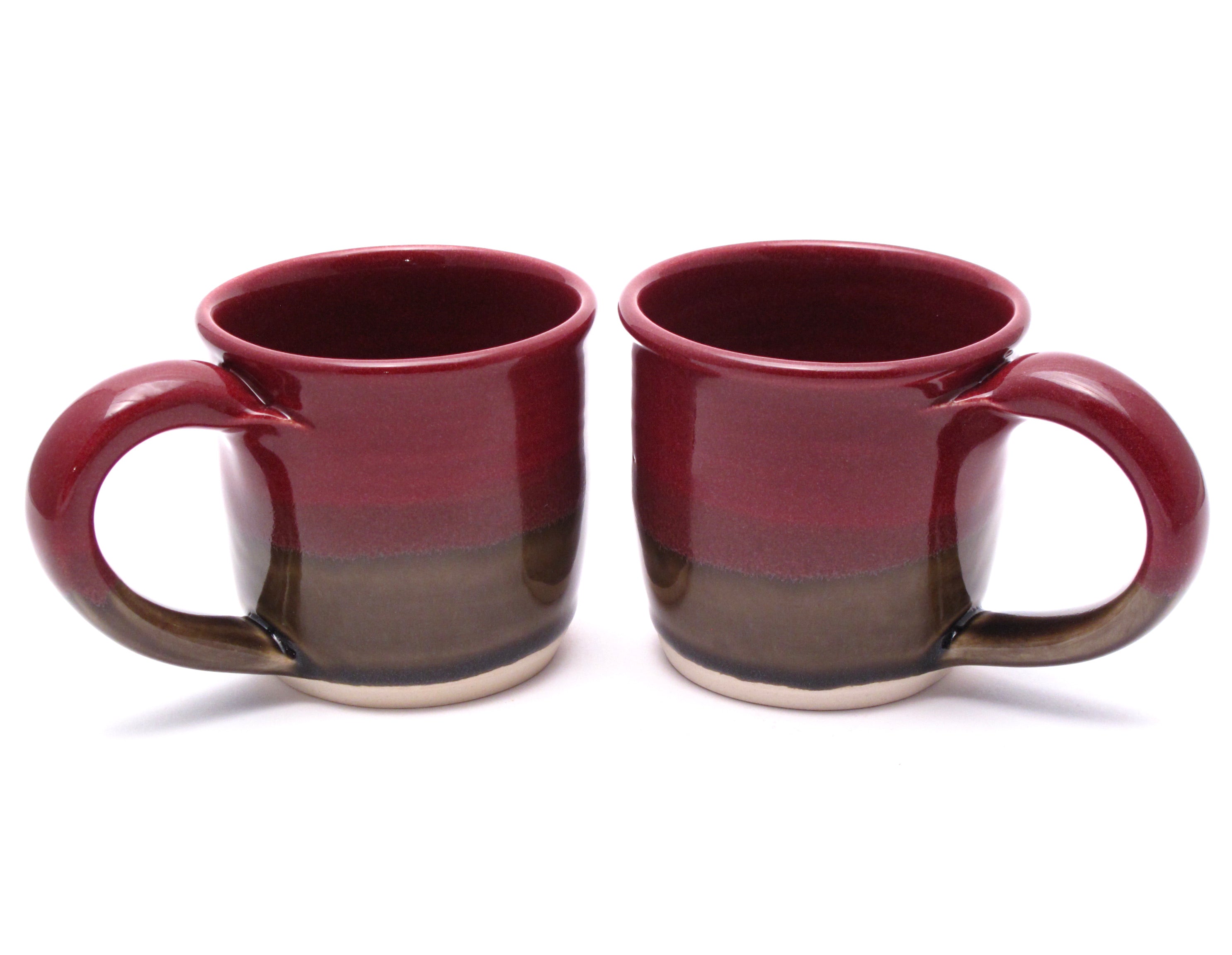 Pair of Raspberry and Stone Mugs