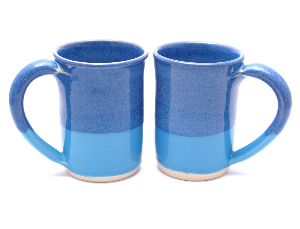 Pair of Blue and Aqua Large Mugs
