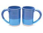 Pair of Blue and Aqua Large Mugs
