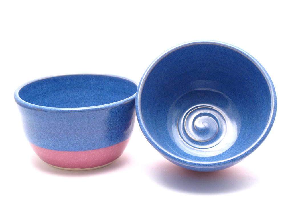 Pair of Blue and Lilac Ramen Bowls