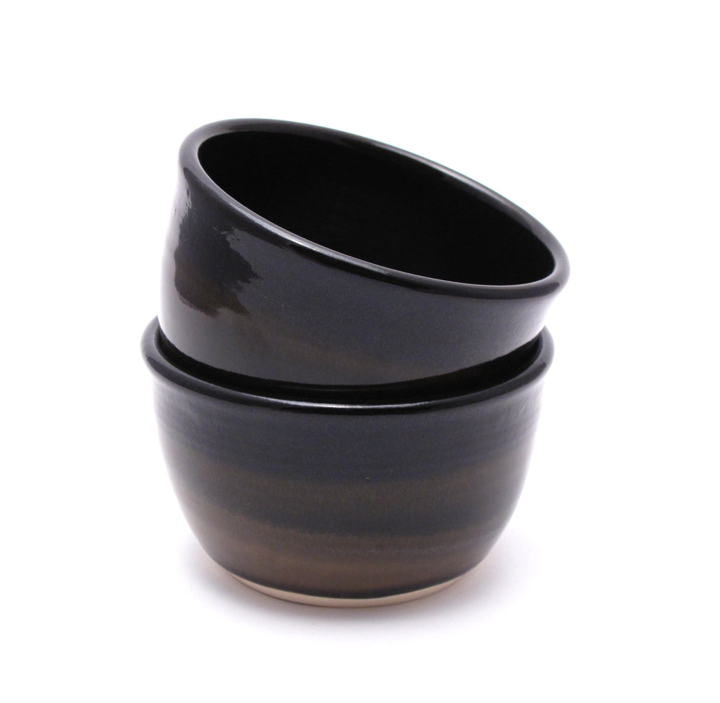 Pair of Black and Stone Cereal Bowls