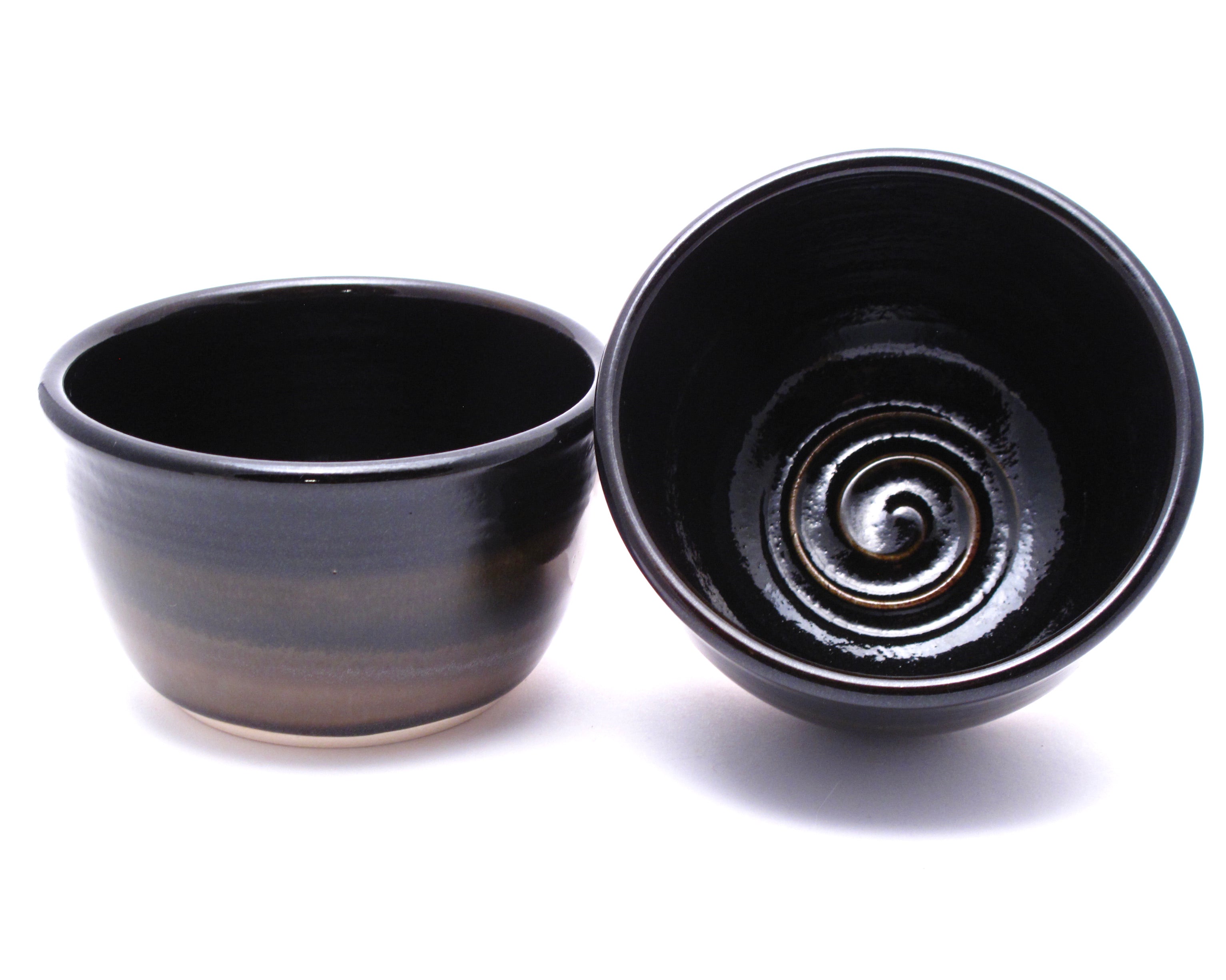 Pair of Black and Stone Cereal Bowls