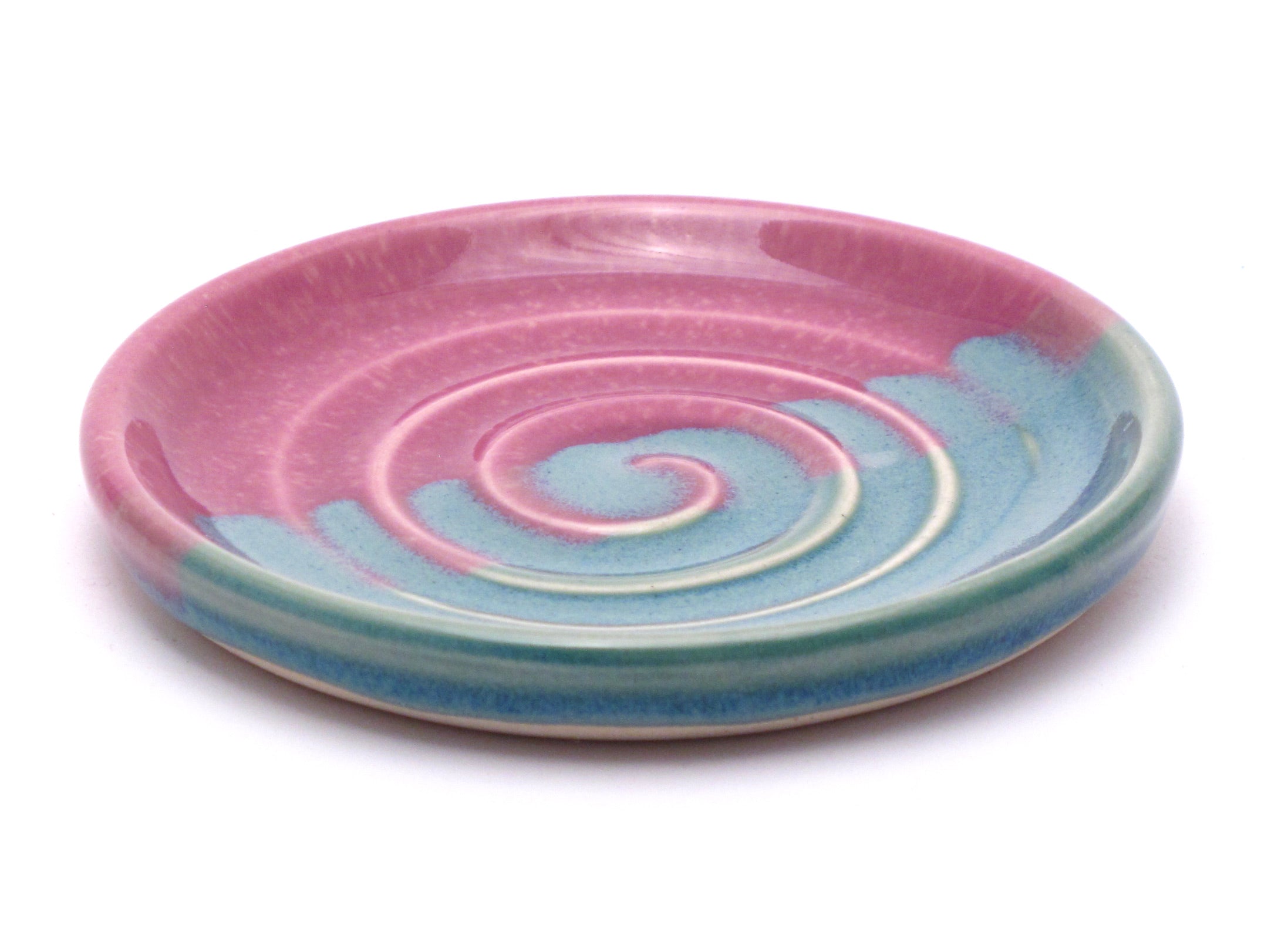 Teal and Lilac Candle Stand / Soap Dish