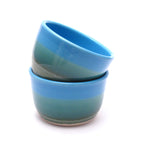 Pair of Aqua and Green Cereal Bowls