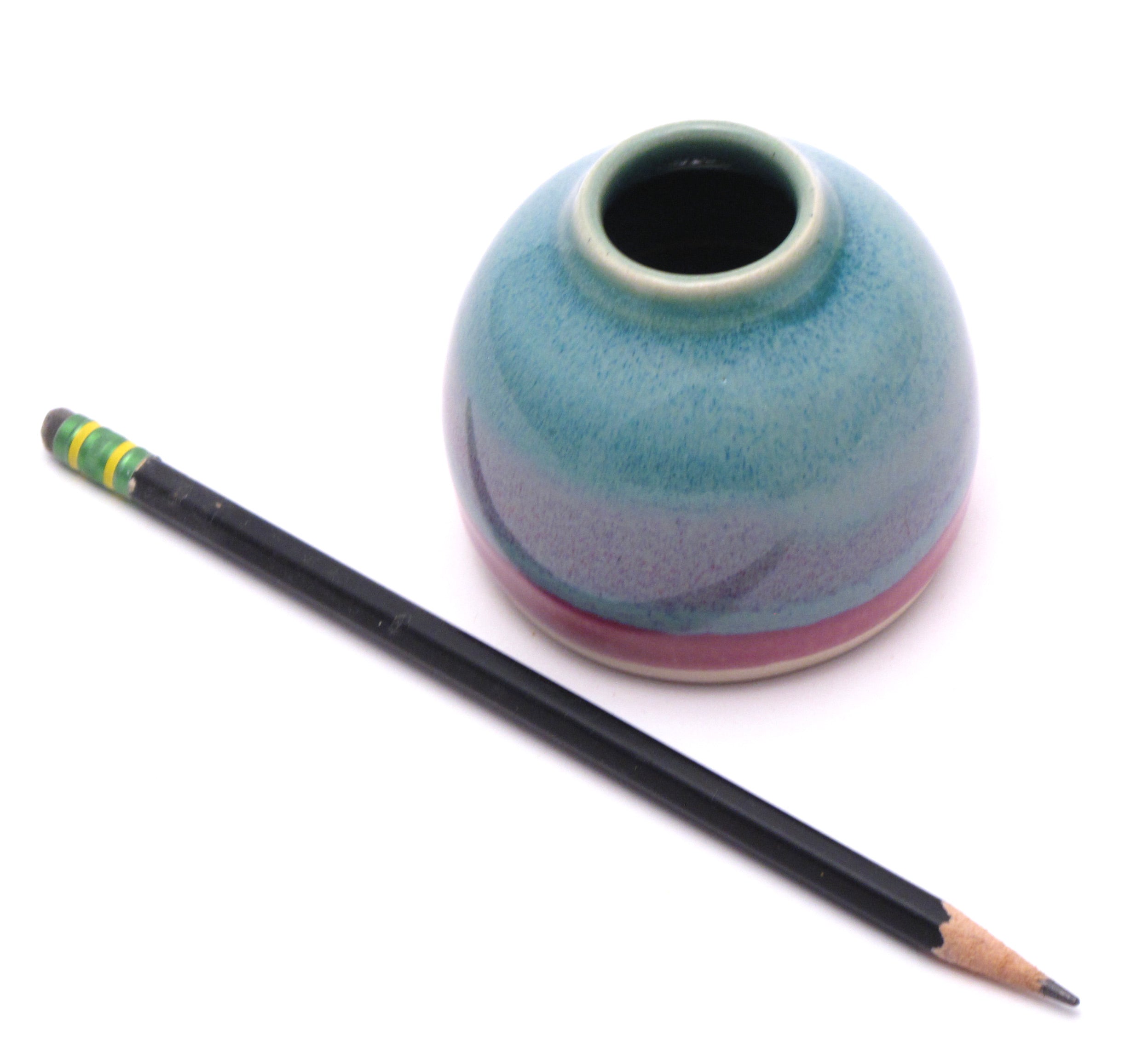 Teal and Lilac Ikebana Vase