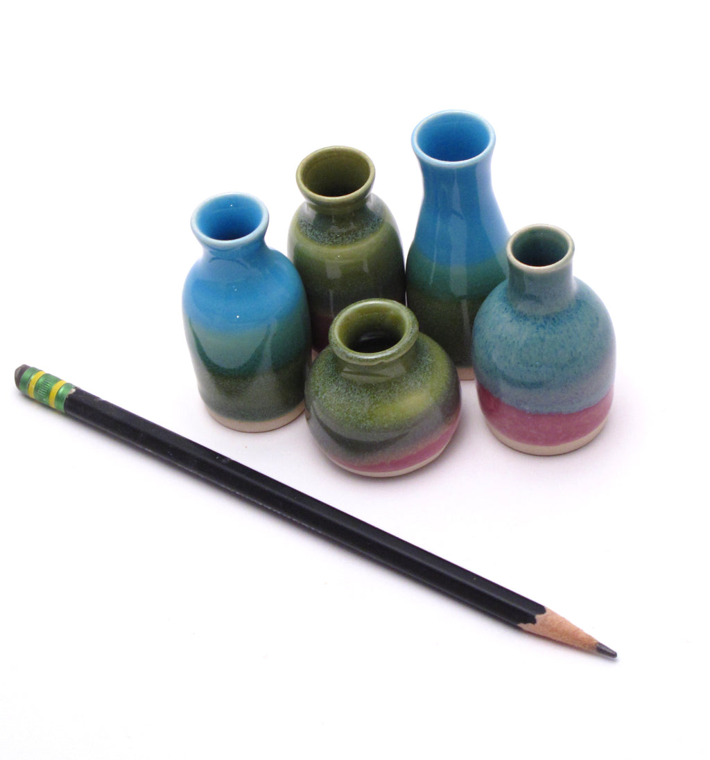 Blues and Greens Mini Vase Collection