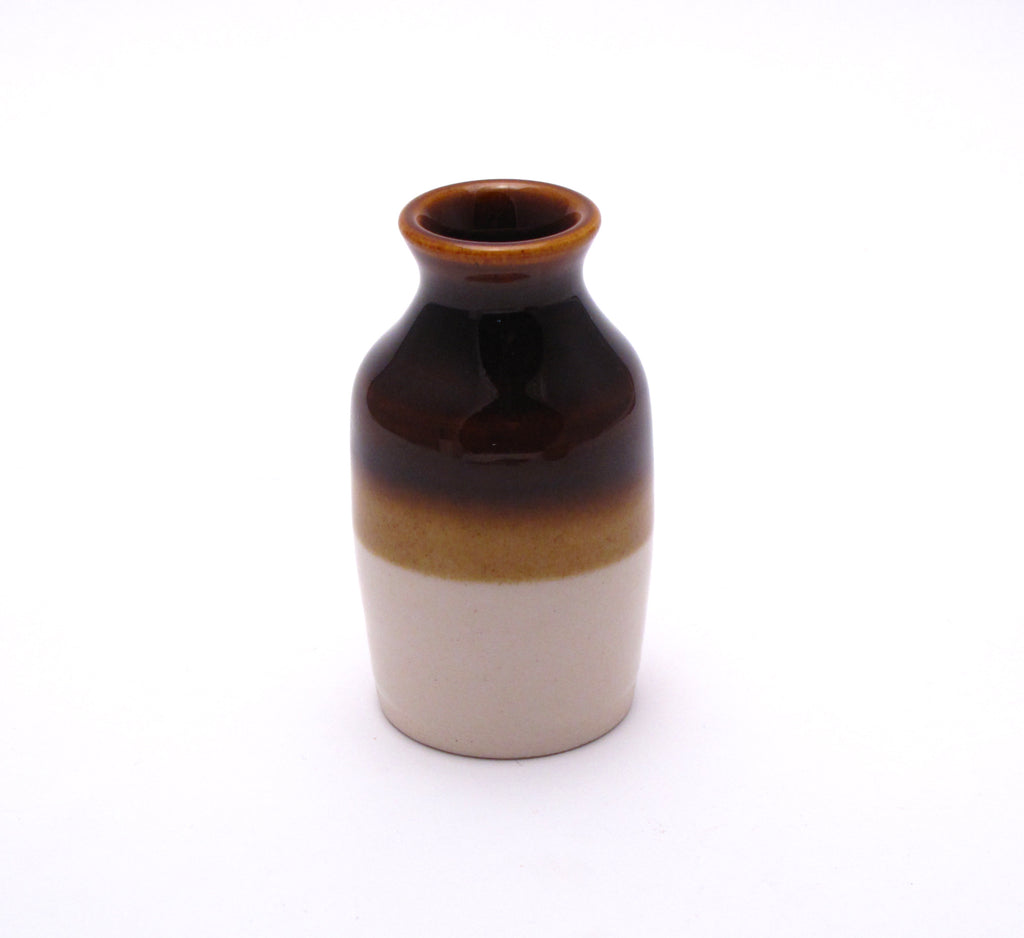 Bean Pot Brown and White Bud Vase