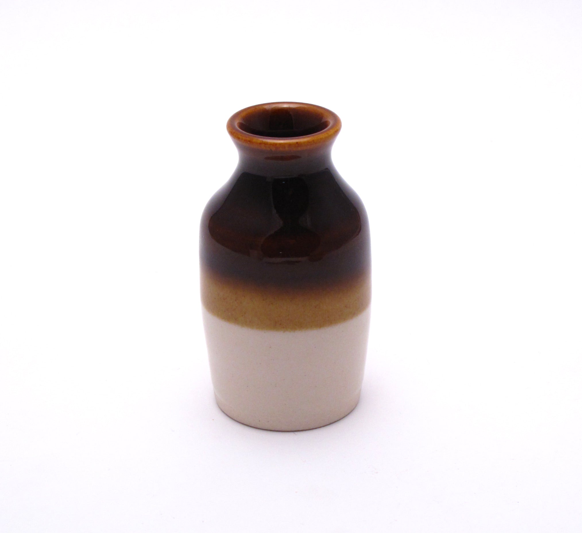 Bean Pot Brown and White Bud Vase