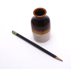 Bean Pot Brown and White Bud Vase