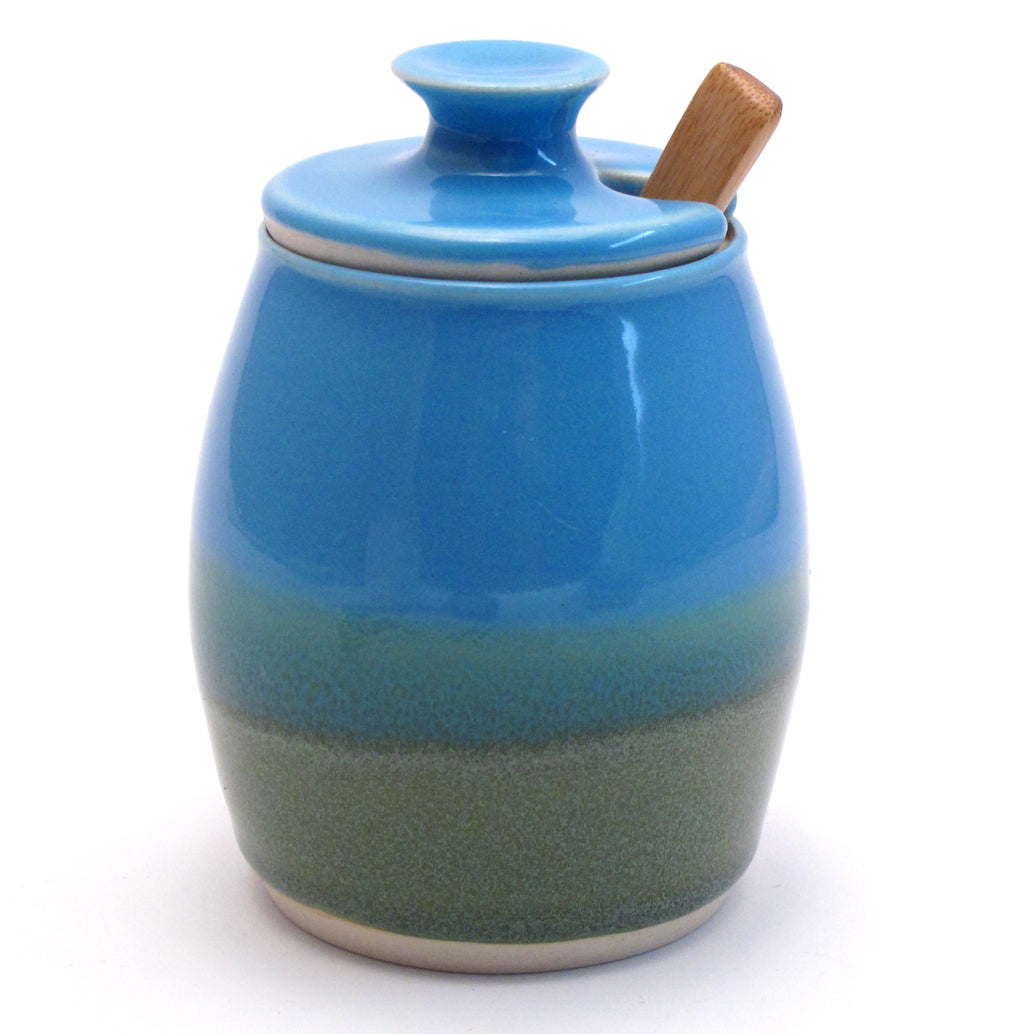 Aqua and Green Sugar Bowl