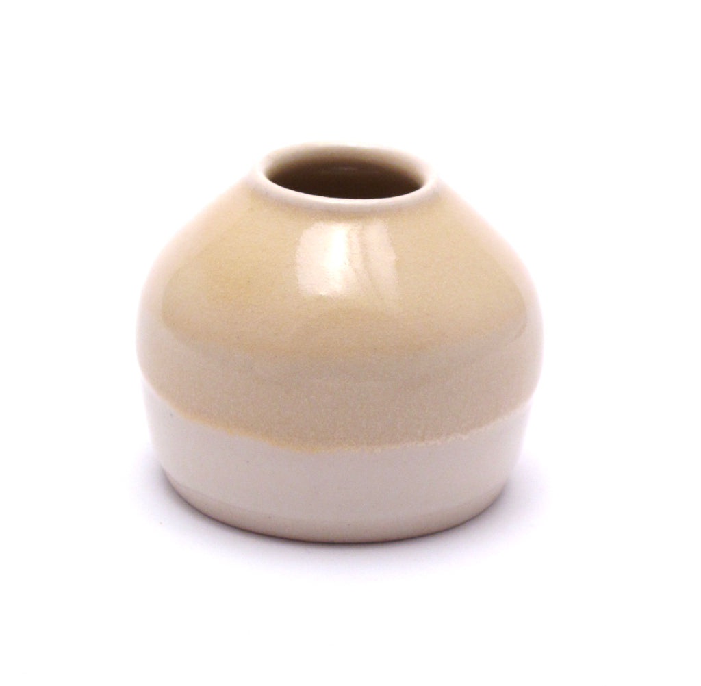 Yellow and White Ikebana Vase