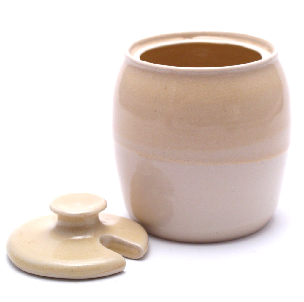 Yellow and White Sugar Bowl