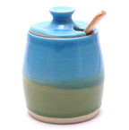 Aqua and Green Sugar Bowl