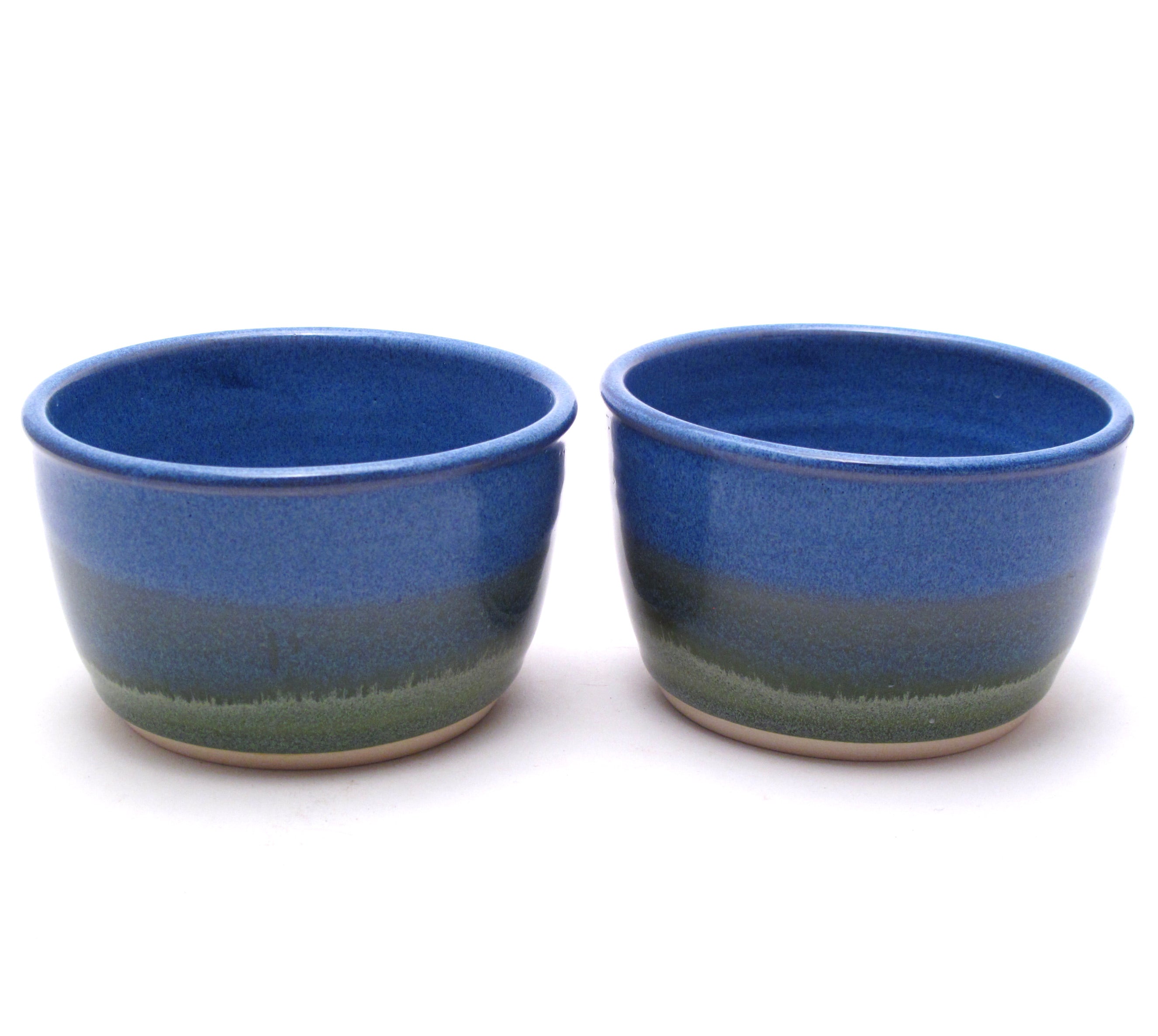 Pair of Blue and Green Cereal Bowls