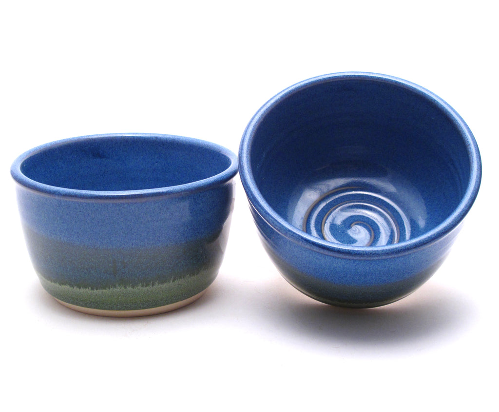 Pair of Blue and Green Cereal Bowls