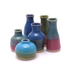 Green Blue and Aqua Mini Vase Collection