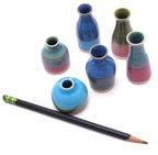 Green Blue and Aqua Mini Vase Collection