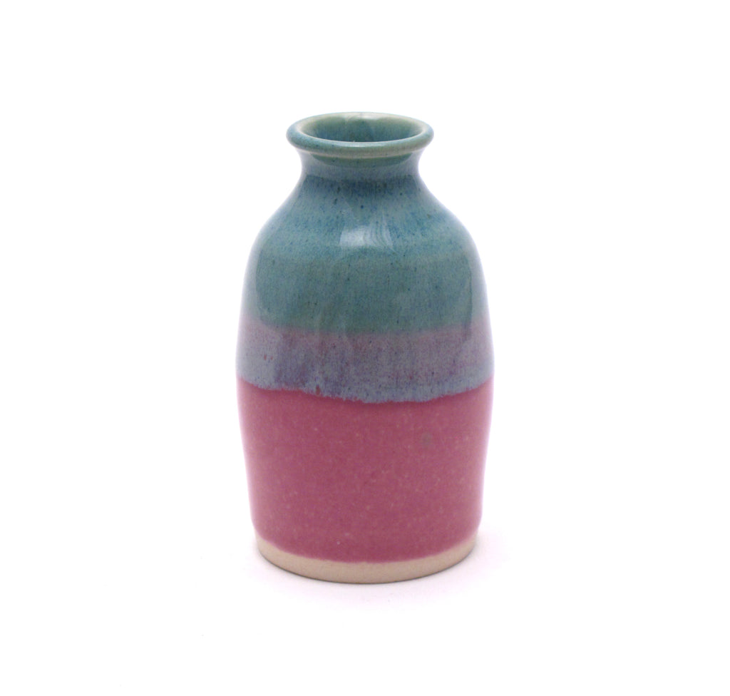Teal and Lilac Bud Vase