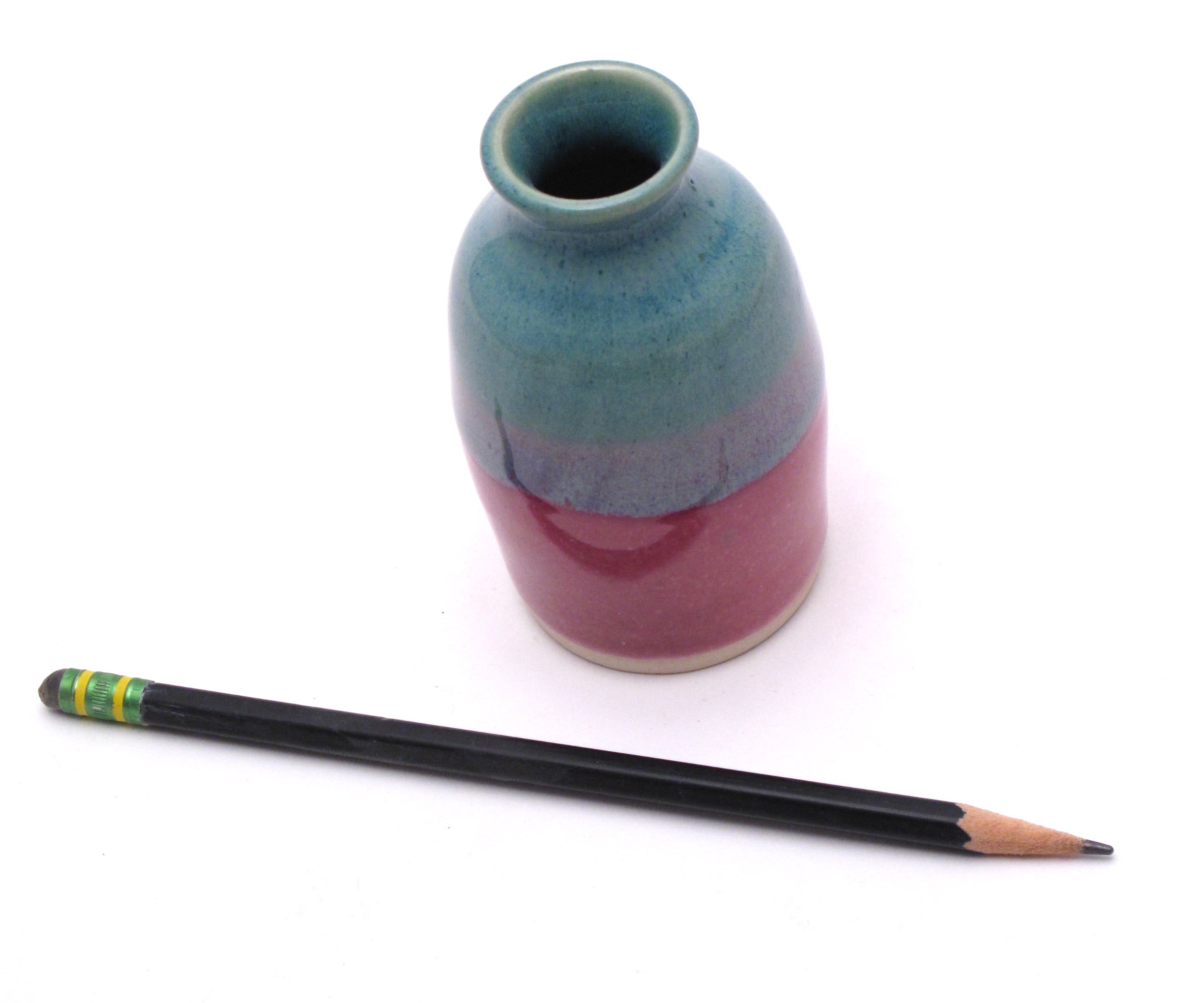 Teal and Lilac Bud Vase