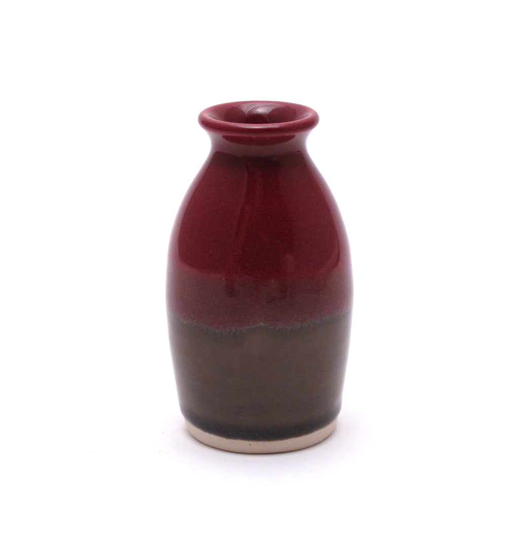 Raspberry and Stone Bud Vase