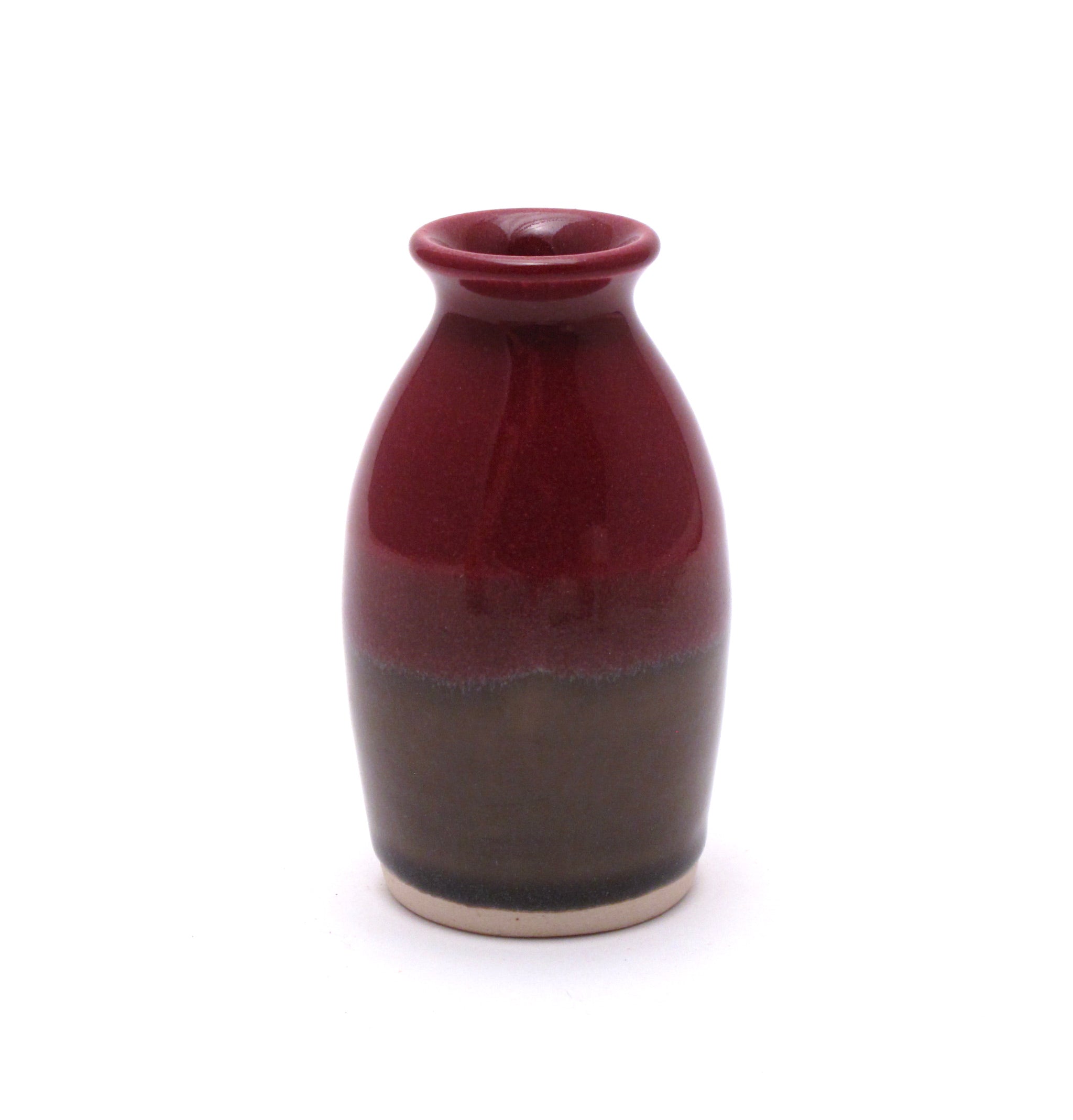 Raspberry and Stone Bud Vase