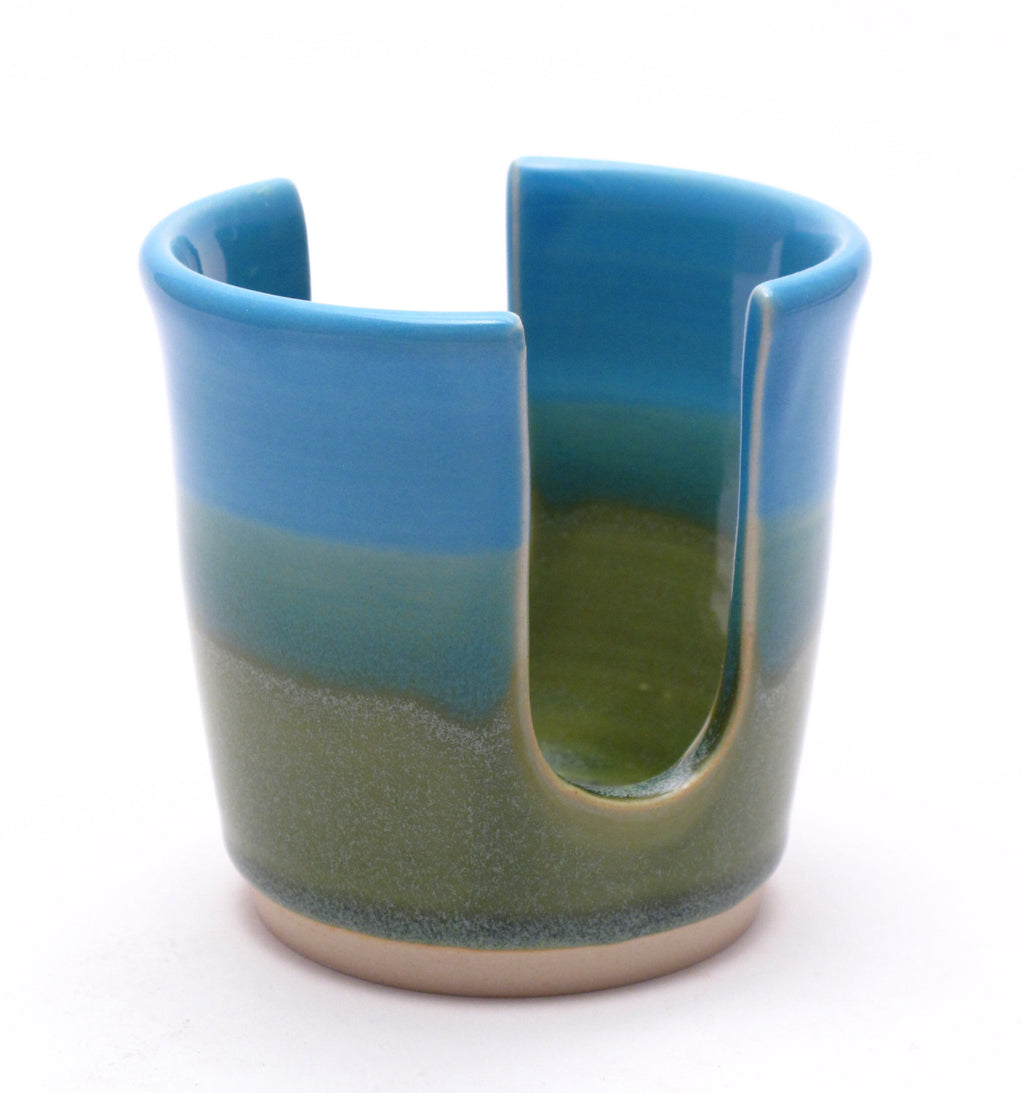 Aqua and Green Sponge Holder
