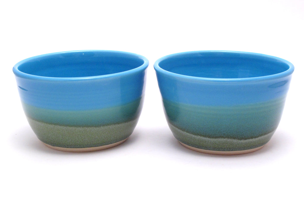 Pair Aqua and Green Ramen Bowls
