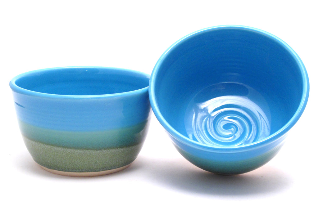 Pair Aqua and Green Ramen Bowls